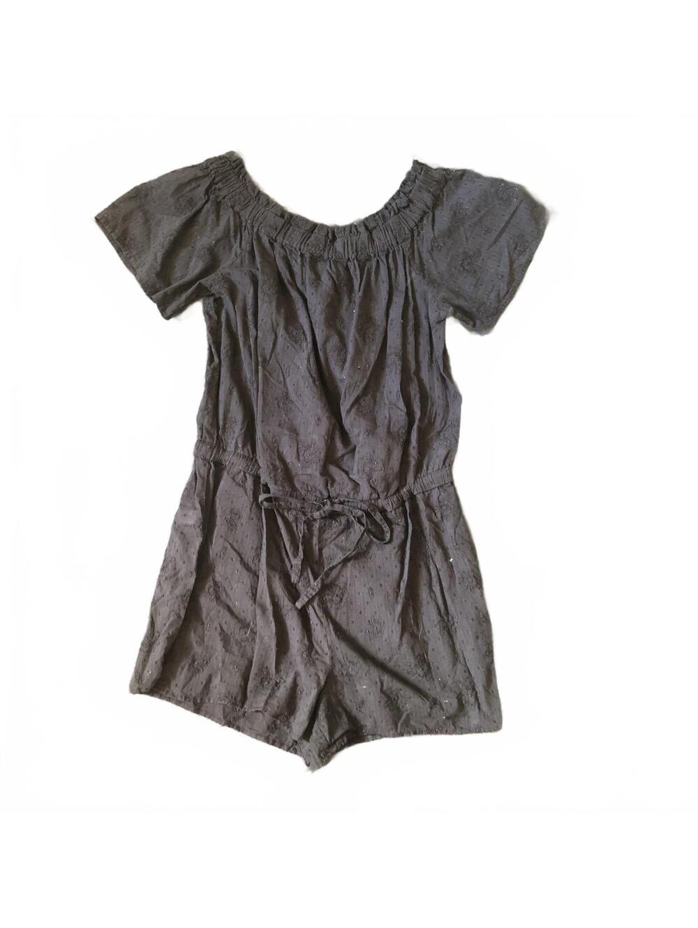 Ann Taylor LOFT Beach Black Eyelet Romper Medium